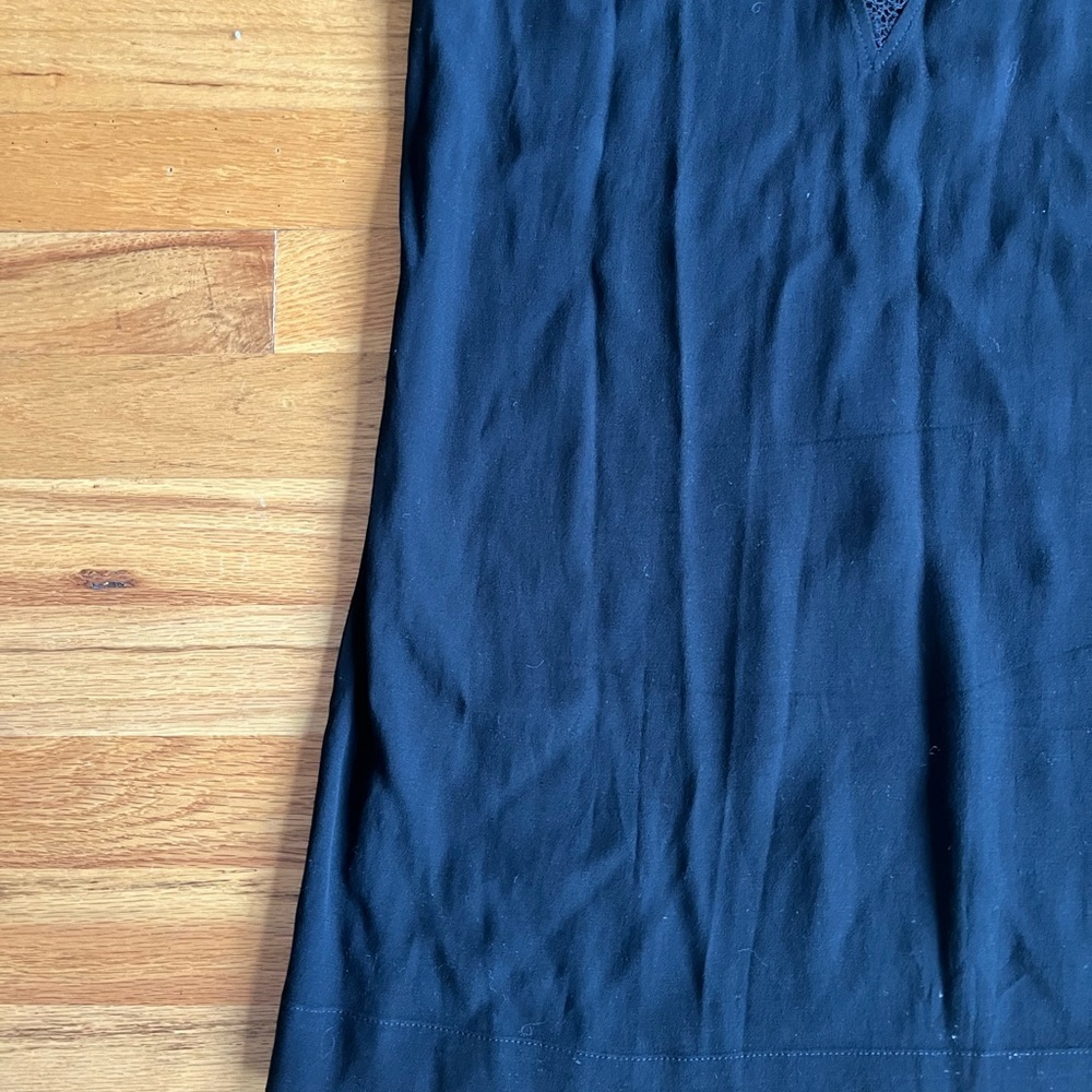 *5 for $20* IRO Black Sleeveless Shift Dress with Lace Inset - Picture 3 of 7